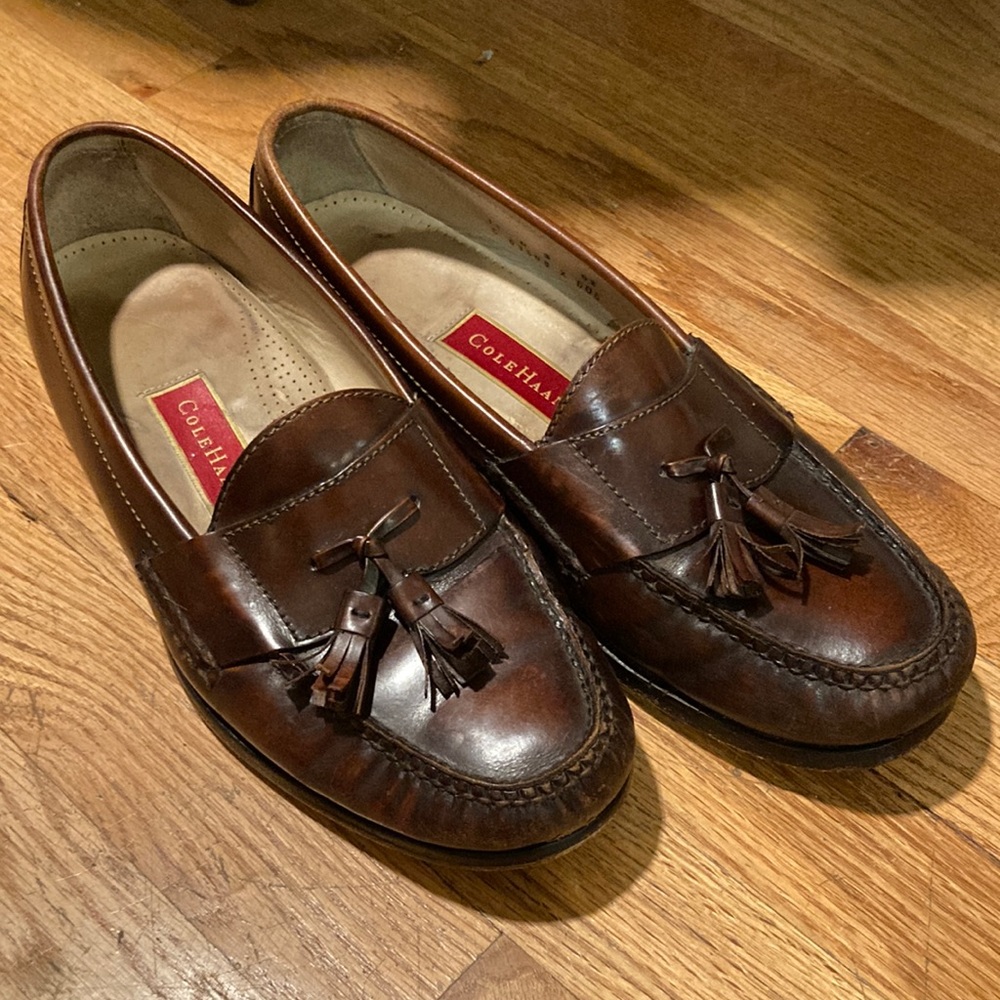 Cole Haan Pinch Tassel Slip-On Loafers Men Size 11D cordovan/Burgundy Shoes
